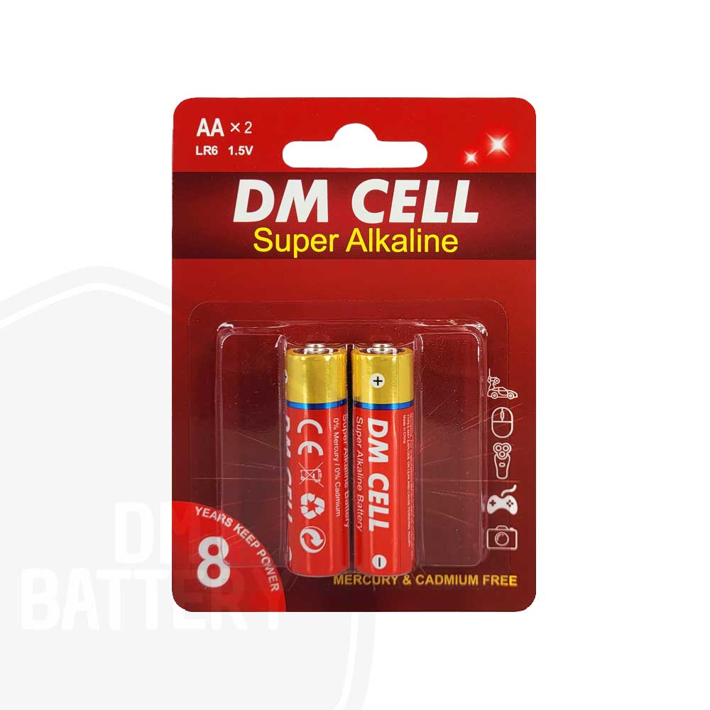 باتری قلمی سوپر آلکالاین DM CELL | کارت 2 عددی | AA